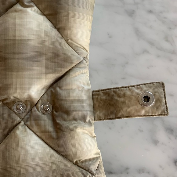 Eddie Bauer tan plaid puffer vest with adjustable side straps light & airy Med - Picture 6 of 16